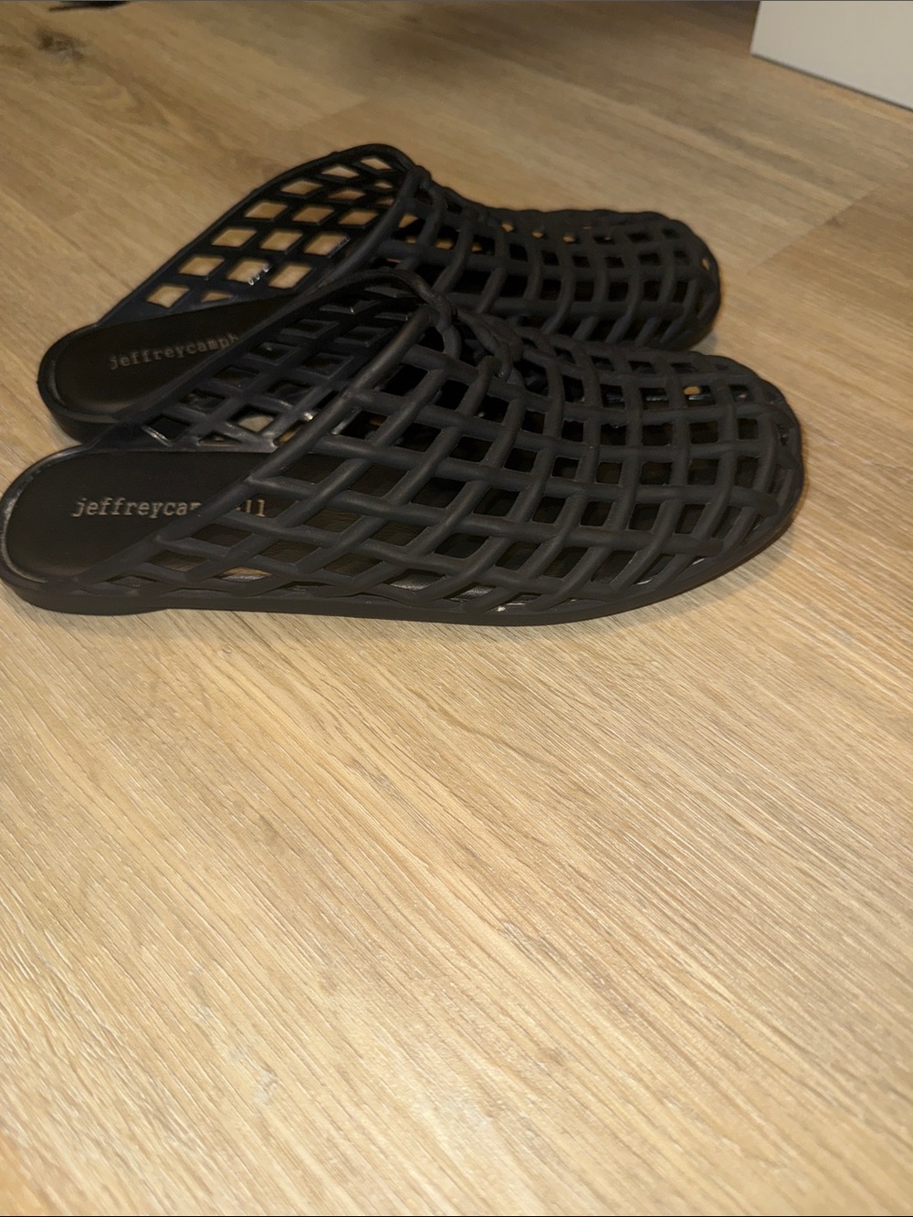 Jeffrey Campbell Black Lattice Slip-On Mules - Picture 2 of 3